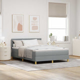 Letto a Sorgente LED con led Grigio chiaro 140 x 190 cm Tessuto