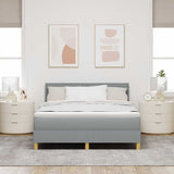 Letto a Sorgente LED con led Grigio chiaro 140 x 190 cm Tessuto