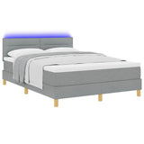 Letto a Sorgente LED con led Grigio chiaro 140 x 190 cm Tessuto