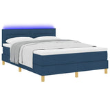 Letto a Sorgente LED con strisce LED Blu 160 x 200 cm Tessuto