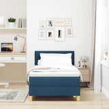 Letto a Sorgente LED con strisce LED Blu 90 x 190 cm Tessuto