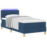 Letto a Sorgente LED con strisce LED Blu 90 x 190 cm Tessuto