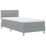 Letto a Sorgente LED Grigio chiaro 100 x 200 cm Tessuto