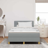 Letto a Sorgente LED Grigio chiaro 120 x 190 cm Tessuto