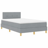 Letto a Sorgente LED Grigio chiaro 120 x 190 cm Tessuto