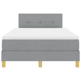 Letto a Sorgente LED Grigio chiaro 120 x 190 cm Tessuto