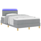 Letto a Sorgente LED Grigio chiaro 120 x 190 cm Tessuto