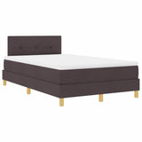 Letto a molle con materasso Marrone scuro 120 x 190 cm Tessuto