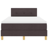 Letto a molle con materasso Marrone scuro 120 x 190 cm Tessuto