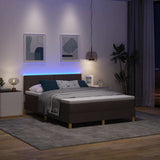 Letto a Sorgente LED con led Marrone Scuro 140 x 190 cm Tessuto