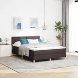 Letto a Sorgente LED con led Marrone Scuro 140 x 190 cm Tessuto
