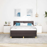 Letto a Sorgente LED con led Marrone Scuro 140 x 190 cm Tessuto