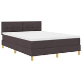 Letto a Sorgente LED con led Marrone Scuro 140 x 190 cm Tessuto