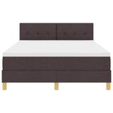 Letto a Sorgente LED con led Marrone Scuro 140 x 190 cm Tessuto