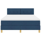 Letto a Sorgente LED con materasso Blu 140 x 190 cm Tessuto