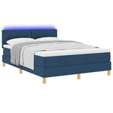 Letto a Sorgente LED con materasso Blu 140 x 190 cm Tessuto