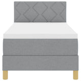 Letto a Sorgente LED con led Grigio chiaro 80 x 200 cm Tessuto