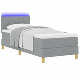 Letto a Sorgente LED con led Grigio chiaro 80 x 200 cm Tessuto