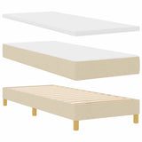 Letto a Sorgente LED con materasso Crema 80 x 200 cm Tessuto