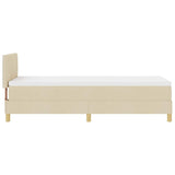 Letto a Sorgente LED con materasso Crema 80 x 200 cm Tessuto