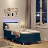 Letto a Sorgente LED con materasso Blu 80 x 200 cm Tessuto