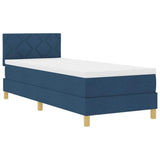 Letto a Sorgente LED con materasso Blu 80 x 200 cm Tessuto