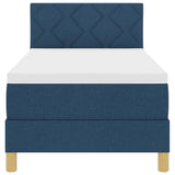 Letto a Sorgente LED con materasso Blu 80 x 200 cm Tessuto
