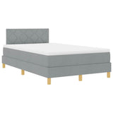 Letto a Sorgente LED Grigio chiaro 120 x 190 cm Tessuto