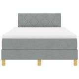 Letto a Sorgente LED Grigio chiaro 120 x 190 cm Tessuto