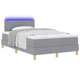 Letto a Sorgente LED Grigio chiaro 120 x 190 cm Tessuto