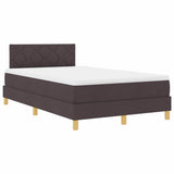 Letto a Sorgente LED Marrone Scuro 120 x 190 cm Tessuto
