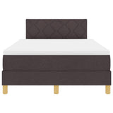 Letto a Sorgente LED Marrone Scuro 120 x 190 cm Tessuto