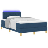 Letto a Sorgente LED con materasso Blu 120 x 190 cm Tessuto