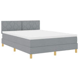 Letto a Sorgente LED Grigio chiaro 140 x 190 cm Tessuto