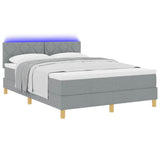 Letto a Sorgente LED Grigio chiaro 140 x 190 cm Tessuto