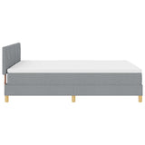 Letto a Sorgente LED Grigio chiaro 140 x 190 cm Tessuto