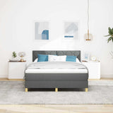 Letto a Sorgente LED Grigio scuro 140 x 190 cm Tessuto