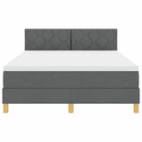 Letto a Sorgente LED Grigio scuro 140 x 190 cm Tessuto