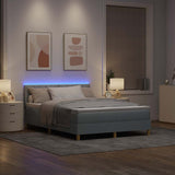 Letto a Sorgente LED Grigio chiaro 140 x 200 cm Tessuto