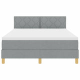 Letto a Sorgente LED Grigio chiaro 140 x 200 cm Tessuto