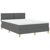 Letto a Sorgente LED Grigio scuro 140 x 200 cm Tessuto