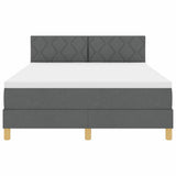 Letto a Sorgente LED con led Grigio scuro 140 x 200 cm Tessuto