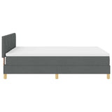 Letto a Sorgente LED Grigio scuro 140 x 200 cm Tessuto