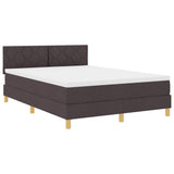 Letto a Sorgente LED Marrone Scuro 140 x 200 cm Tessuto