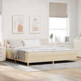 Letto a Sorgente LED con strisce LED Crema 200 x 200 cm Tessuto