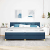 Letto a Sorgente LED con strisce LED Blu 200 x 200 cm Tessuto