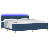 Letto a Sorgente LED con strisce LED Blu 200 x 200 cm Tessuto