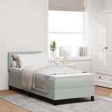 Letto a Sorgente LED Grigio chiaro 80 x 200 cm Velluto