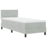 Letto a Sorgente LED Grigio chiaro 80 x 200 cm Velluto