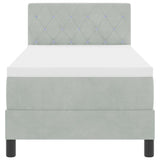 Letto a Sorgente LED Grigio chiaro 80 x 200 cm Velluto